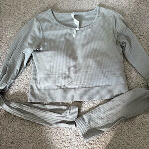 Lululemon Athletica Gray Ribbed Crop Top